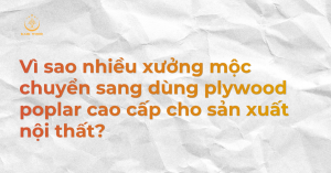 Vì sao nhiều xưởng mộc chuyển sang dùng plywood poplar cao cấp cho sản xuất nội thất?