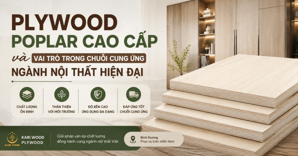Plywood poplar cao cấp và vai trò trong chuỗi cung ứng ngành nội thất hiện đại